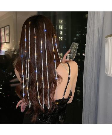 Jutieuo 6-Piece Rhinestone Hair Chains Set | Bling Crystal Hair Extension, Punk Tassel Clips | Silver Rhinestone Decorative for Women, Girls | Party Accessories | 18 with Storage Box - Buy Online on GoSupps.com