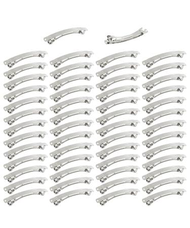 50 Pack 4 Inch 10cm Large Silver Blank Rectangle Metal French Barrette Hair Clips DIY Crafts Plain Barrettes Clips for Bows Thick Hair Snap Clips Ponytail Holder Hairclips Accessories for Women Girls - Buy Online on GoSupps.com