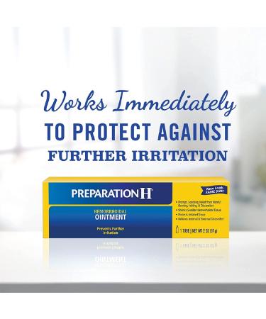 Preparation H Hemorrhoid Symptom Treatment Ointment - Itching, Burning, and Discomfort Relief - 2 Ounce Tube - Buy Online on GoSupps.com