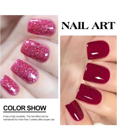 Nail Polish Set - Quick Dry Nail Polish - Pink Nail Polish with Glitter Flower - Long Lasting Chip Resistant Nail Polish for DIY Nail Art Manicure at Home - Buy Online on GoSupps.com