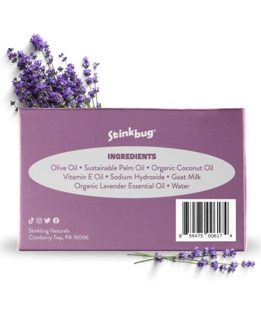 Stinkbug Organic Goats Milk Soap with Lavender - Natural Ingredients 4 oz - Eco-Friendly Skincare - Buy Online on GoSupps.com