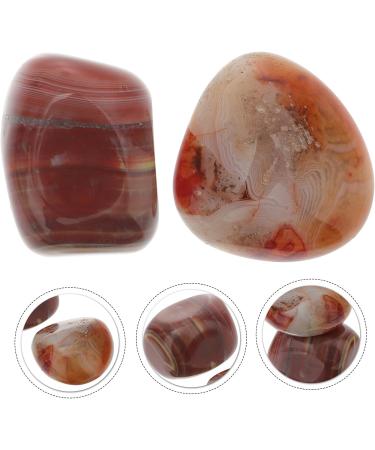 FRCOLOR 2pcs Irregular Agate Stone Crystal Decor - Healing Moss Stones for Yoga & Mindfulness - Natural Sardonyx Pebble Palm Stones - 4.00x3.00x1.50 CM - Buy Online on GoSupps.com