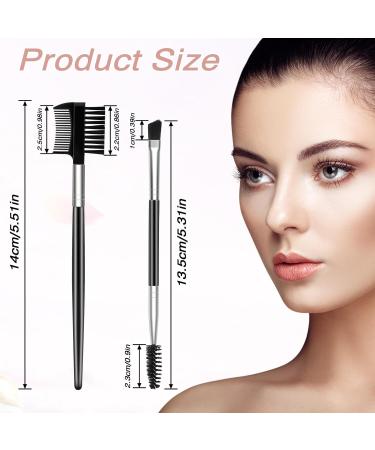 2 in 1 Eyebrow Brush Set Double-Sided Eyeliner & Makeup Tools 2 Pieces Eyes Makeup Brush & Comb for Perfect Brows - Buy Online on GoSupps.com