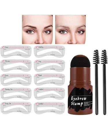 Eyebrow Stencils For Older Women Waterproof Brow Stencil Eyebrow Template | Eyebrow Stencils Brow Stamp for Women Girls Everyday Home Dark Brown - Buy Online on GoSupps.com