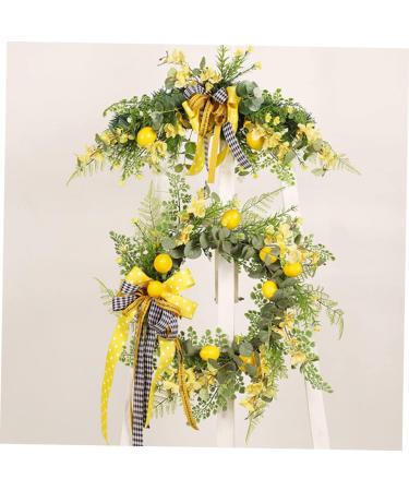 Alipis 2pcs Simulation Flower Door Hanging Garland Eucalyptus Plant Household Lemon Adorn Wall Hanging Yellowx2pcs 60x30cmx2pcs - Buy Online on GoSupps.com