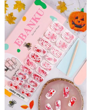 EBANKU 20PCS Nail Gel Polish Strips - Full Wraps Self-Adhesive Nail Stickers with File and Stick - Buy Online on GoSupps.com