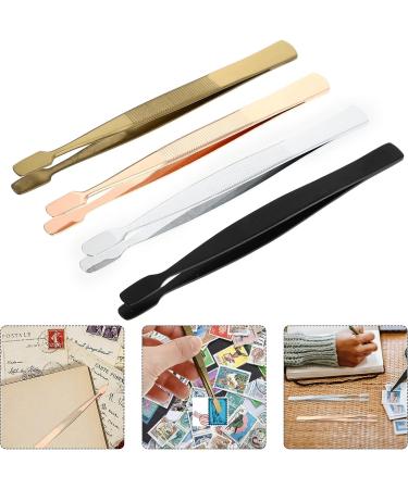COHEALI 4pcs Eyelash Tool Tweezers Set - Paddle False Lash Slip Collector Craft Beak Removal Stickers Handling Coins Metal Straight Coin - 11X0.5cm - Buy Online on GoSupps.com