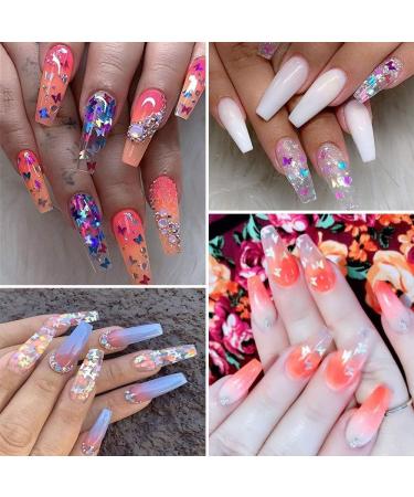 12 Colors Butterfly Glitter Nail Sequins - Colorful 3D Nail Art Flakes for Manicure and DIY Decoration - Buy Online on GoSupps.com