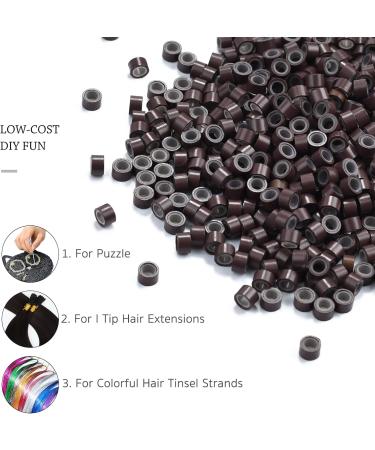 Yamel Micro Links Bead Hair Extensions Rings 480 Pieces 5mm Medium Brown Silicone Lined Beads for Human Hair Extensions - Buy Online on GoSupps.com
