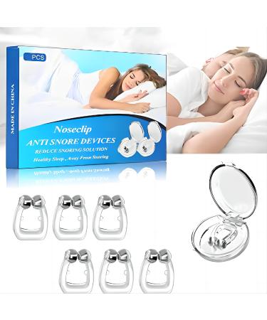6PCS Snore Stopper Anti Snoring Devices Silicone Magnetic Anti Snoring Nose Clip Effective to Stop Snoring Quieter Restful Sleep