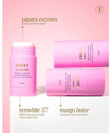 Truly Beauty Unicorn Fruit Aluminum Free Deodorant for Women with Cotton Candy Scent - Natural Deodorant for Brighter and Smoother Underarms - 3 Oz - Buy Online on GoSupps.com