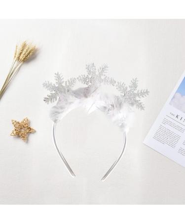 RmKbe Snowflake Headbands Christmas Hair Hoops Christmas Feather Snowflake Head Boppers Christmas Fancy Dress Accessory for Women - Buy Online on GoSupps.com