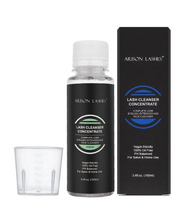 Eyelash Cleansing Concenter 100ml Professional eyelash extension shampoo natural foaming cleaner for eyelash extensions (Jasmile) 100ml-Jasmine