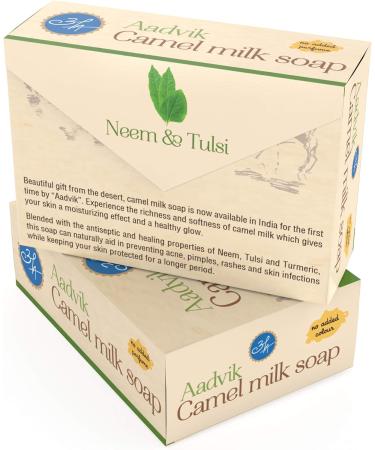 Aadvik Camel Milk Soap with Neem and Tulsi 100g - Buy Online on GoSupps.com