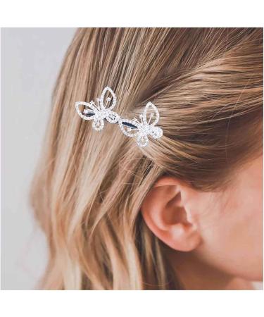 Yheakne Boho Crystal Butterfly Hair Clip Cz Butterfly Hair Clip Silver Butterfly Hair Clip Headpiece Decorative Headwear Hair Accessories for Women and Girls - Buy Online on GoSupps.com