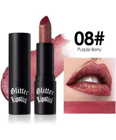  Humdcdy Pearlescent Lipstick Shiny Non-Stick for Glasses | Water and Smudge Resistant - 6 Glitter Lipsticks for Women - Ideal for Day Parties Travel Dates - Buy Online on GoSupps.com