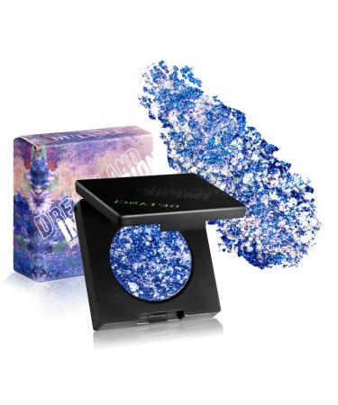 Afflano Duochrome glitter eyeshadow with shimmering effect bluepinkwhite intensive pigments multicoloured compact size translucent longlasting for professional makeup