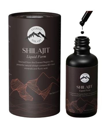 Everest Himalayan Shilajit Liquid Drops | Fast Absorption | 75%+ Fulvic Acid | Easy Dosing | Shilajit Nepal Origin | Natural Energy | 50 ml