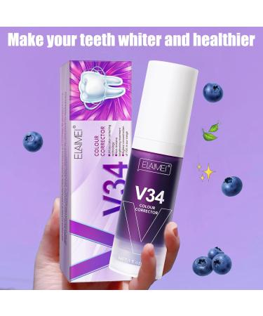V34 Purple Toothpaste for Whiter Teeth | Frilla Oral Foam & Stain Removal | Improve Tooth Health | International Shipping - Buy Online on GoSupps.com