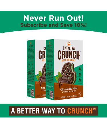 Catalina Crunch Chocolate Mint Keto Sandwich Cookies | Low Carb Vegan Treats | 2 Pack 6.8 oz - Buy Online on GoSupps.com