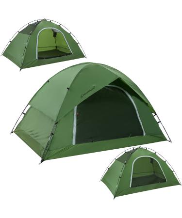 Camping Tent for 2 Person, 4 Person, 6 Person - Waterproof Two Person Tents for Camping, Small Easy Up Tent for Family, Outdoor, Kids, Scouts in All Weather and All Season by Clostnature Jungle green (Single Door) 2 Person