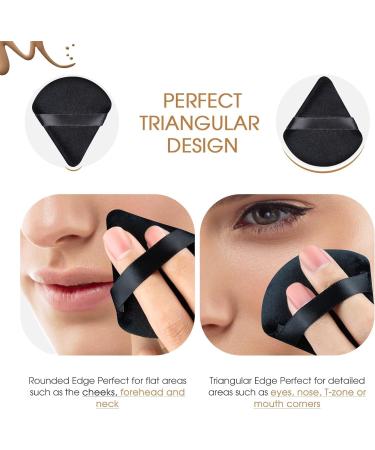 6 Pcs Triangle Powder Puffs Face Soft Triangle Velvet Makeup Powder Puffs Setting Loose Powder Triangle Beauty Make up Puff Triangle Face Powder Puff (Pink&Black) - Buy Online on GoSupps.com