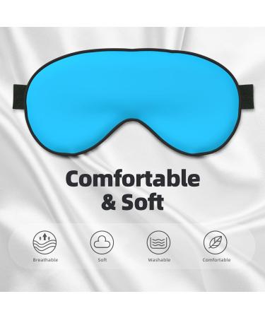 Solid Color Light Blue Eye Mask - Soft Adjustable & Comfortable Sleep Mask for Men & Women | International Shipping - Buy Online on GoSupps.com