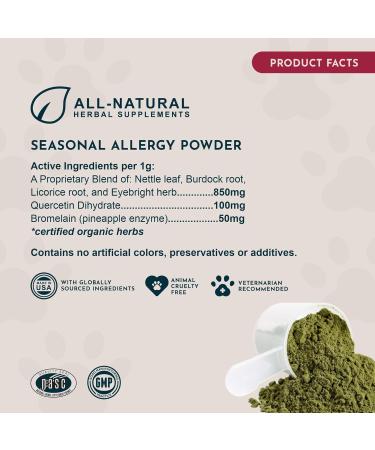 Animal Essentials Seasonal Allergy Powder + Quercetin - Dog & Pet Allergy Relief, Itch Support for Skin & Coat, Helps Maintain Normal Histamine Levels, Natural Support for Allergies - 2.8 oz - Buy Online on GoSupps.com