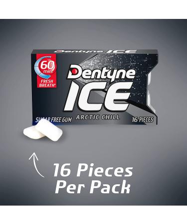 Dentyne Ice Arctic Chill Sugar Free Gum - 144 Total Pieces (16 Count, Pack of 9) - Buy Online on GoSupps.com
