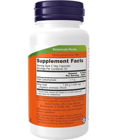 Now Supplements Dong Quai 520mg 100 Veg Capsules - Female Support Formula - Buy Online on GoSupps.com