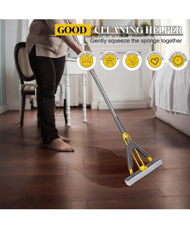 MASTERTOP PVA Sponge Mop with Self Squeeze Feature and 3 Sponge Heads - 51 Handle for Floor Cleaning on Tile, Marble, Laminate, and Bamboo - Buy Online on GoSupps.com