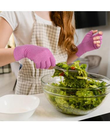 Duerer Arthritis Compression Gloves for Women and Men - Pain Relief for Rheumatoid, RSI, Carpal Tunnel - Purple (L) - Buy Online on GoSupps.com