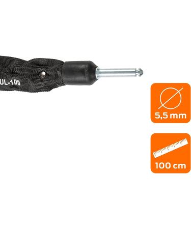 AXA ULC 100/5.5 - Premium Frame Lock Chain - Compatible with AXA Locks - 100cm Length 5.5mm Thickness Black Polyester Coated - Buy Online on GoSupps.com