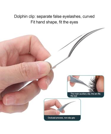 Premium Eyelash Extension Tweezers Set - 3-Part Silver Dolphin Tool for Perfect Fans - Buy Online on GoSupps.com