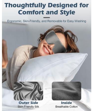 Silk Cordless Heated Eye Mask - Washable Warm Compress for Dry Eye Stye Sinus & Eye Fatigue | USB Electric Flaxseed Pad for Men & Women - YZG23440 - Buy Online on GoSupps.com