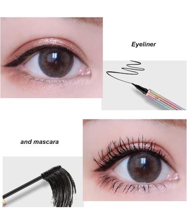 Eyeliner and Mascara Set | 4D Waterproof and Long-Lasting Makeup Volumizing and Lengthening Mascara & Waterproof Eyeliner - for women and girls perfect for dates - Buy Online on GoSupps.com