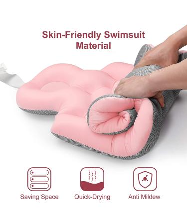 Spa Bath Pillow with Back and Headrest Cushion - Ergonomic Tub Pillow for Neck, Shoulder, and Back Support - Non-Slip Suction Cups - 3D Air Mesh Breathable - Pink - Buy Online on GoSupps.com