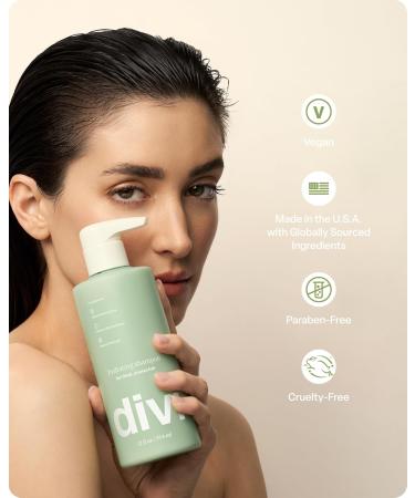 Divi Moisturizing Shampoo - Hydrating Vegan Formula for All Hair Types - 2 Fl Oz Travel Size | Cruelty-Free Paraben-Free Cleanses & Nourishes - Buy Online on GoSupps.com