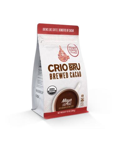 Crio Bru Maya Light Roast | Organic Healthy Brewed Cacao Drink | Great Substitute to Herbal Tea and Coffee | 99% Caffeine Free Keto Whole-30 Low Calorie Honest Energy (10oz)