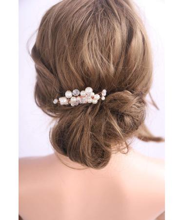 Deniferymakeup ONE CLIP Bridal Hair Comb Pearl Wedding Hair Comb in Gold Rose Gold Silver Bridal Headpiece Pearl Hair Comb Wedding Hair Accessory Rhinestone Hair Comb Crystal Hair Accessories (Gold) - Buy Online on GoSupps.com