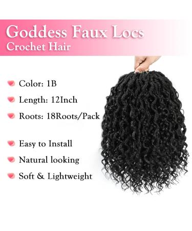 Goddess Locs Crochet Hair 12 Curly Faux River Locs 6Pack - Pre-Looped Soft Faux Locs with Curly Ends for Black Women - Buy Online on GoSupps.com