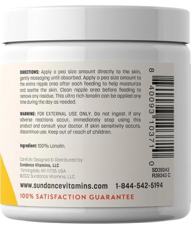 Sundance Lanolin Cream - Ultra Rich Pharmaceutical Grade 7 oz | Hypoallergenic Skin Supplement for All Skin Types - Buy Online on GoSupps.com