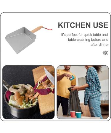 Small Metal Dustpan Stainless Steel Dustpan Heavy Duty Short Handle Dustpan Mini Desktop Dustpan Kitchen Pan with Wood Handle for for Floor Sofa Desk Cleaning dustpan - Buy Online on GoSupps.com