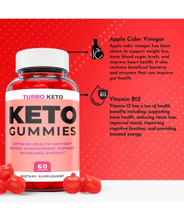 Turbo Keto Gummies - Vegan Formula with ACV for Weight Loss - 60 Gummies - Buy Online on GoSupps.com