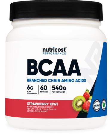 Nutricost BCAA Powder (Strawberry Kiwi) 60 Servings - Optimal 2:1:1 Ratio