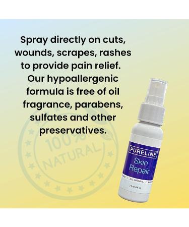 PURELINE Skin Repair Non-Toxic Wound Healing Ointment & Antimicrobial Spray - 2oz Bottle - Buy Online on GoSupps.com