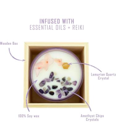 Premium Lavender & Vanilla Scented Candle in Wooden Box | 100% Natural Soy | Aromatherapy & Meditation | Ideal Gift for Women | Reiki Infused - Buy Online on GoSupps.com