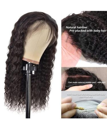 28 Deep Wave Curly Lace Frontal Wig for Black Women | 13X4 HD Lace Front Wigs Human Hair 28 Pre Plucked Wet and Wavy Wig with Baby Hair - Buy Online on GoSupps.com
