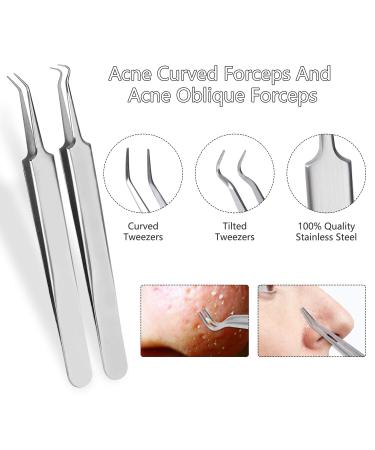 Blackhead Remover Set - 6 Pcs Comedone Squeezer & Acne Pimple Blemish Extractor Tools for Clear Skin - Buy Online on GoSupps.com