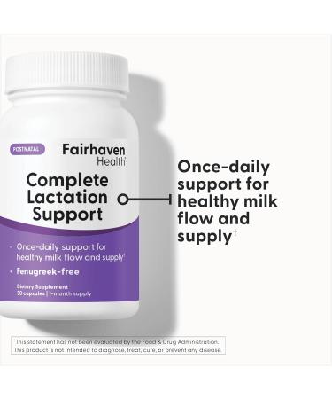 Fairhaven Health Complete Lactation Support | Lactation Supplement to Increase Breastmilk Production | Improve Breastfeeding Comfort* | Vegan Breastfeeding Supplements | Gluten Free | 30 Capsules - Buy Online on GoSupps.com